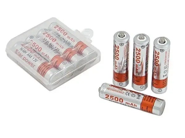 4 AAA Star Power 2500 mAh įkraunami akumuliatoriai, keturių vnt., ilgalaikė ir pakraunama energija įvairiems įrenginiams