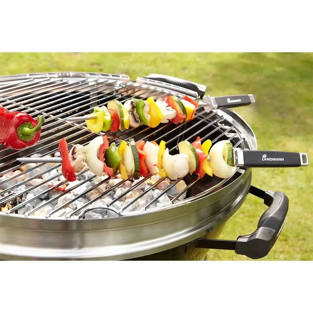 Landmann BBQ iešmai, 2 vnt., plieniniai iešmai griliui su rankenomis, tinkami mėsos ir daržovių kepimui.