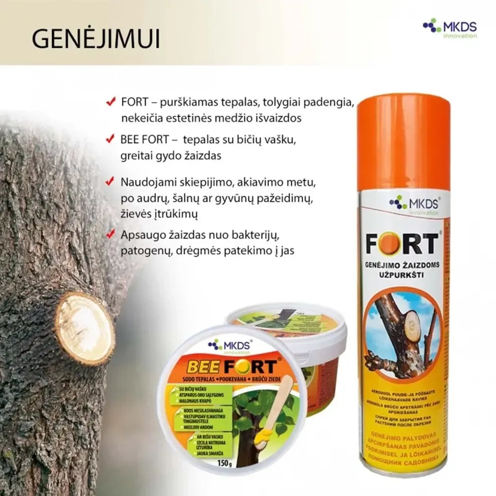 Bičių vaško sodo tepalas BEE FORT vaismedžiams ir dekoratyviniams augalams, 150 g, natūralus augalų apsaugos produktas