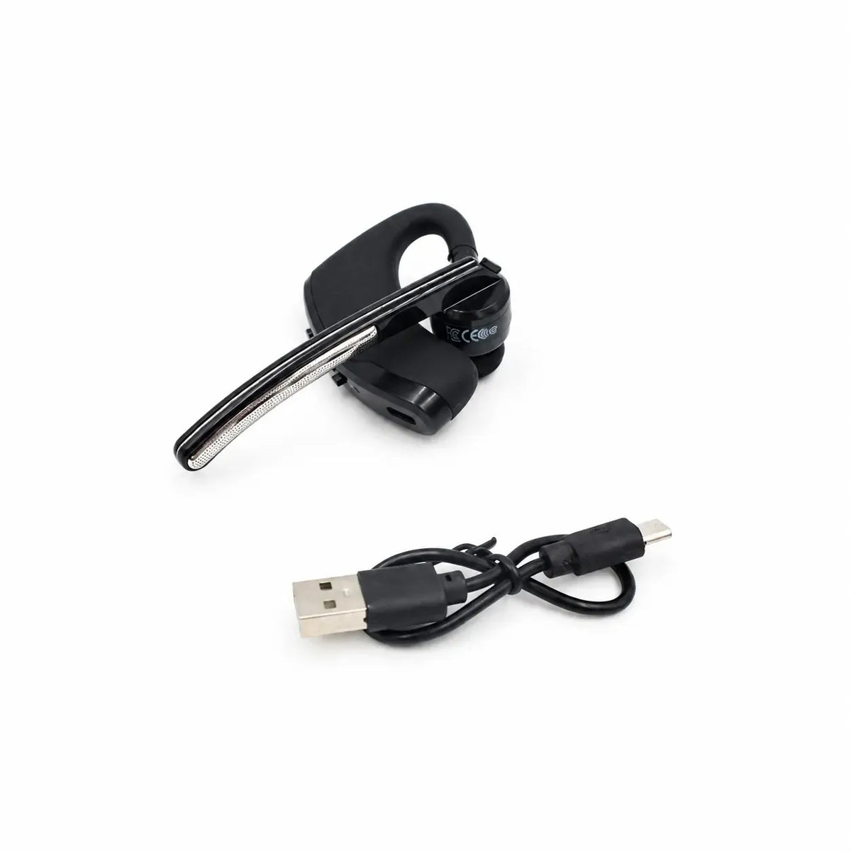 Bluetooth laisvų rankų įranga TR2481A, sidabrinė, su ausinėmis ir valdymo mygtukais, patogus naudoti ir universalus.