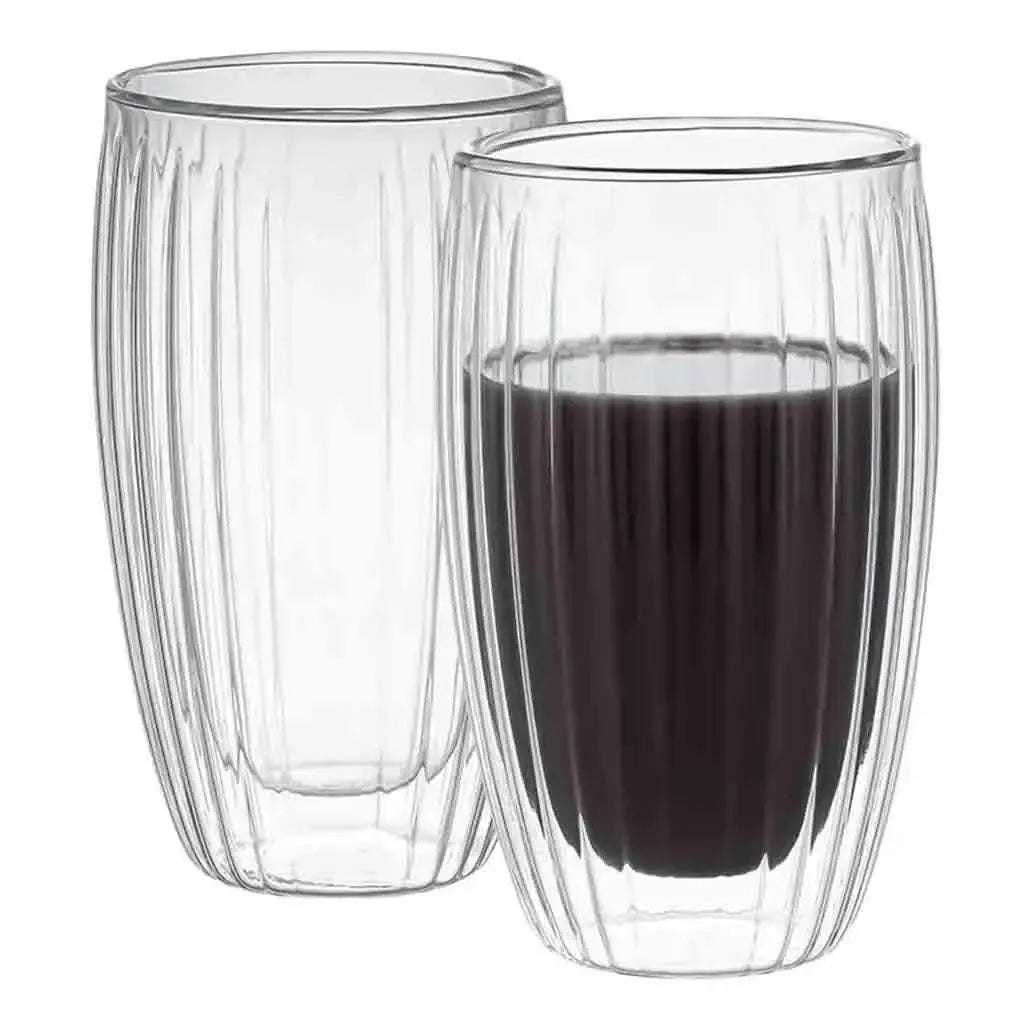 Dvigubo stiklo puodelis, 400 ml, dviejų sluoksnių termosas, atsparus karščiui ir šaltam gėrimų laikymui.