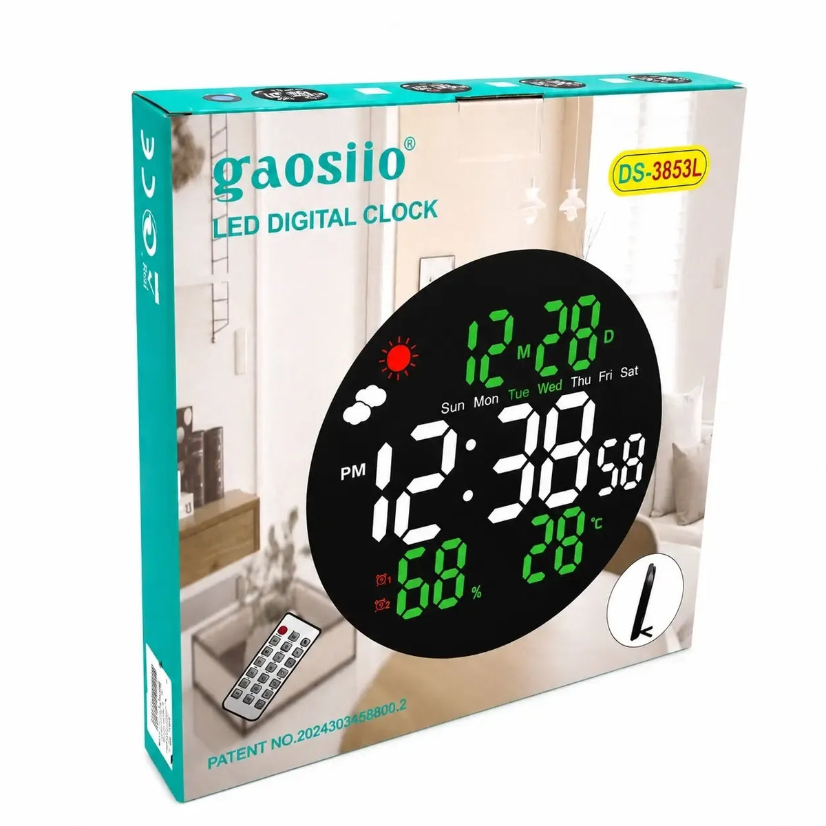 Elektroninis laikrodis TR2250H su data ir termometru, aiškus ekranas ir patogus dizainas.