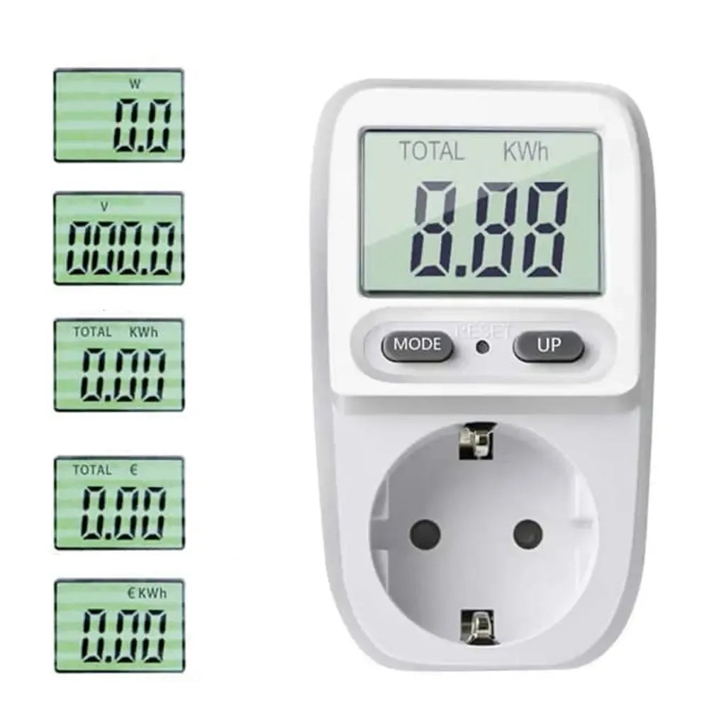 Skaitmeninis elektros suvartojimo matuoklis TR1490 su ekranas, matuoja elektros vartojimą ir padeda stebėti energijos suvartojimą.