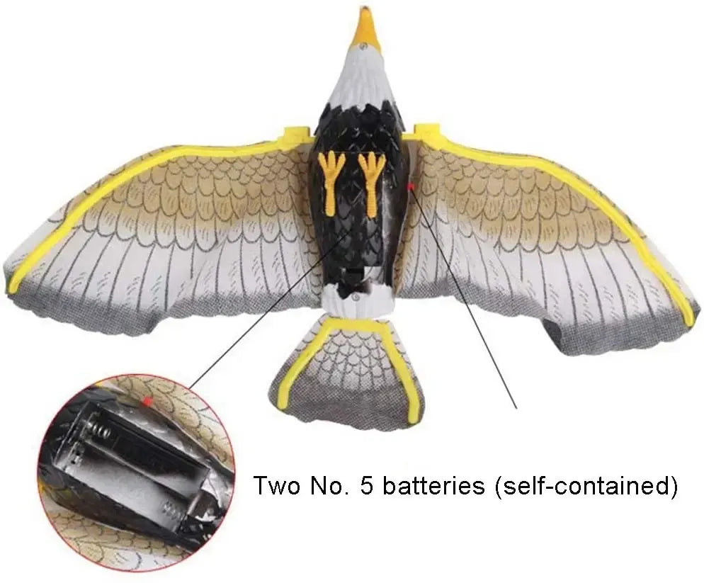 Judantis interaktyvus skraidantis erelis su šviesos ir garso efektais, imitacija realistiškai skraidančio erelio.