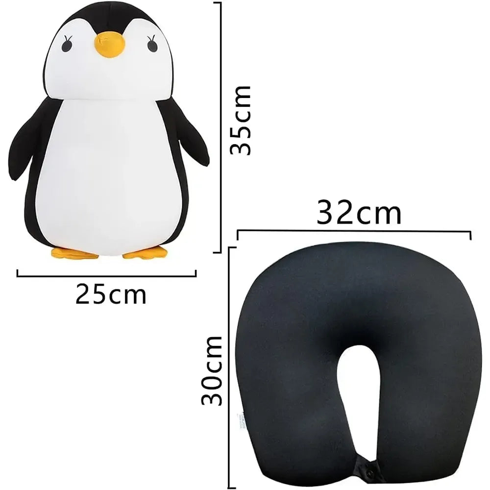 Kelioninė automobilio pagalvė Penguin, minkšta ir patogi, skirta komfortui keliaujant automobiliu.