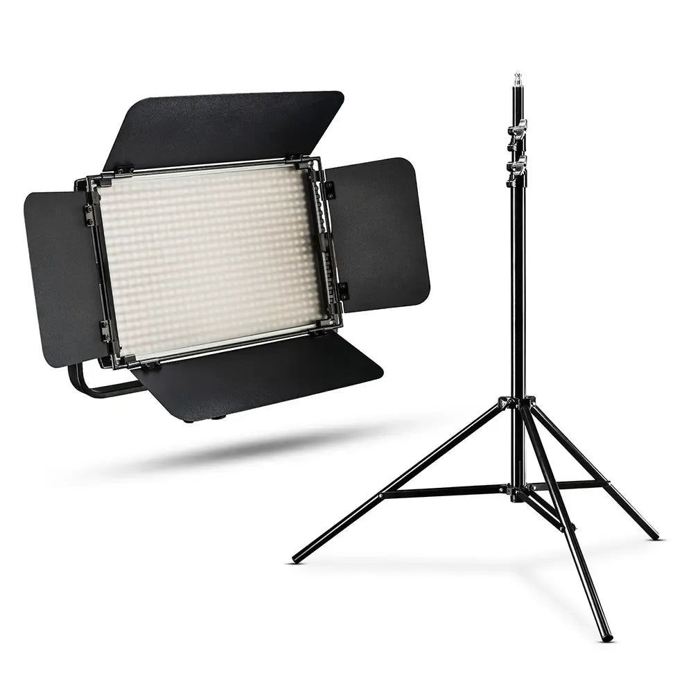 Profesionali LED panelinė lempa Pro LED 800 su trikoju, šviesos šaltinis fotografijoms ir filmavimui, 170 cm trikoja.