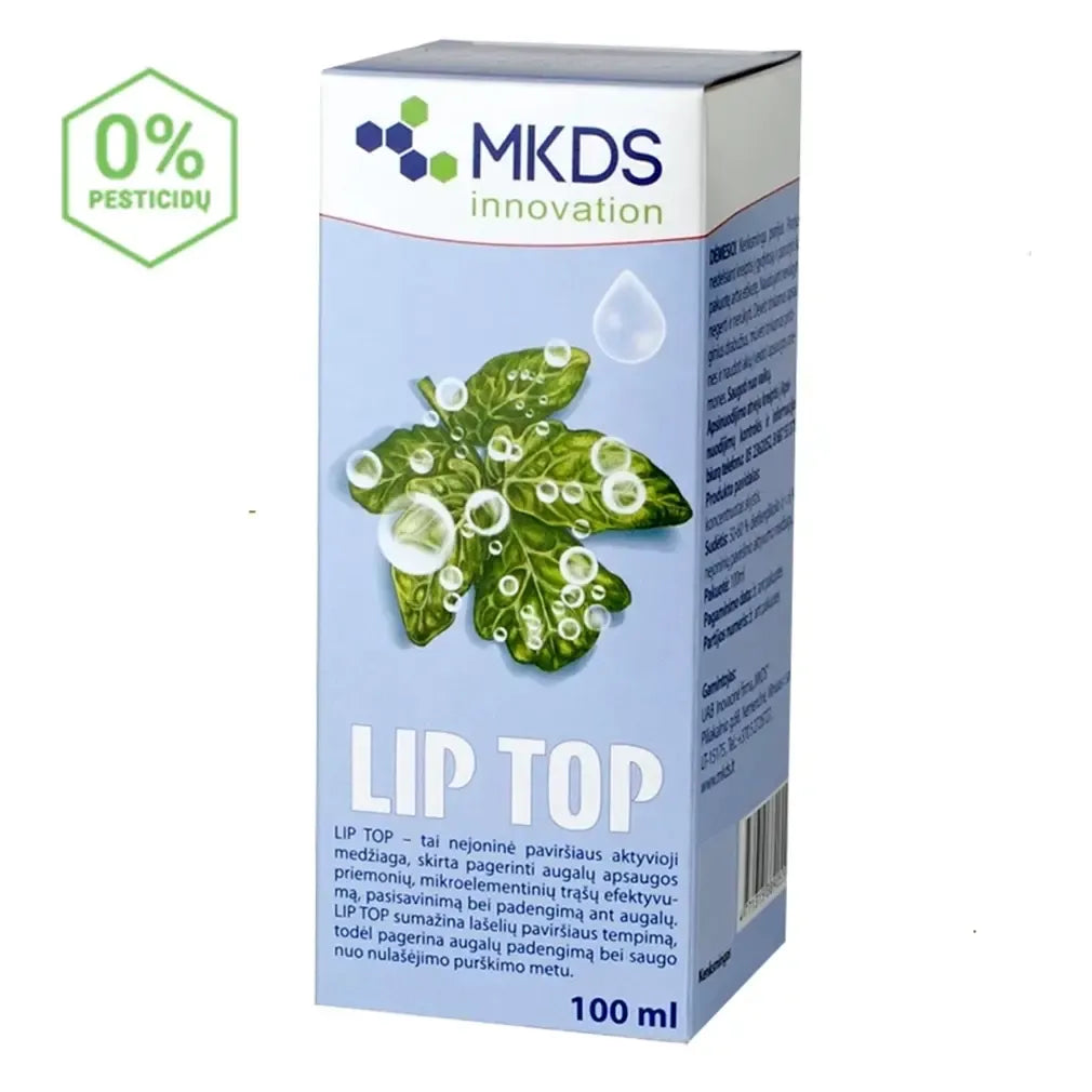 Lip top 100 ml – augalų apsaugos ir trąšų efektyvumo gerinimo paviršiaus aktyvioji medžiaga, skirta žemės ūkiui