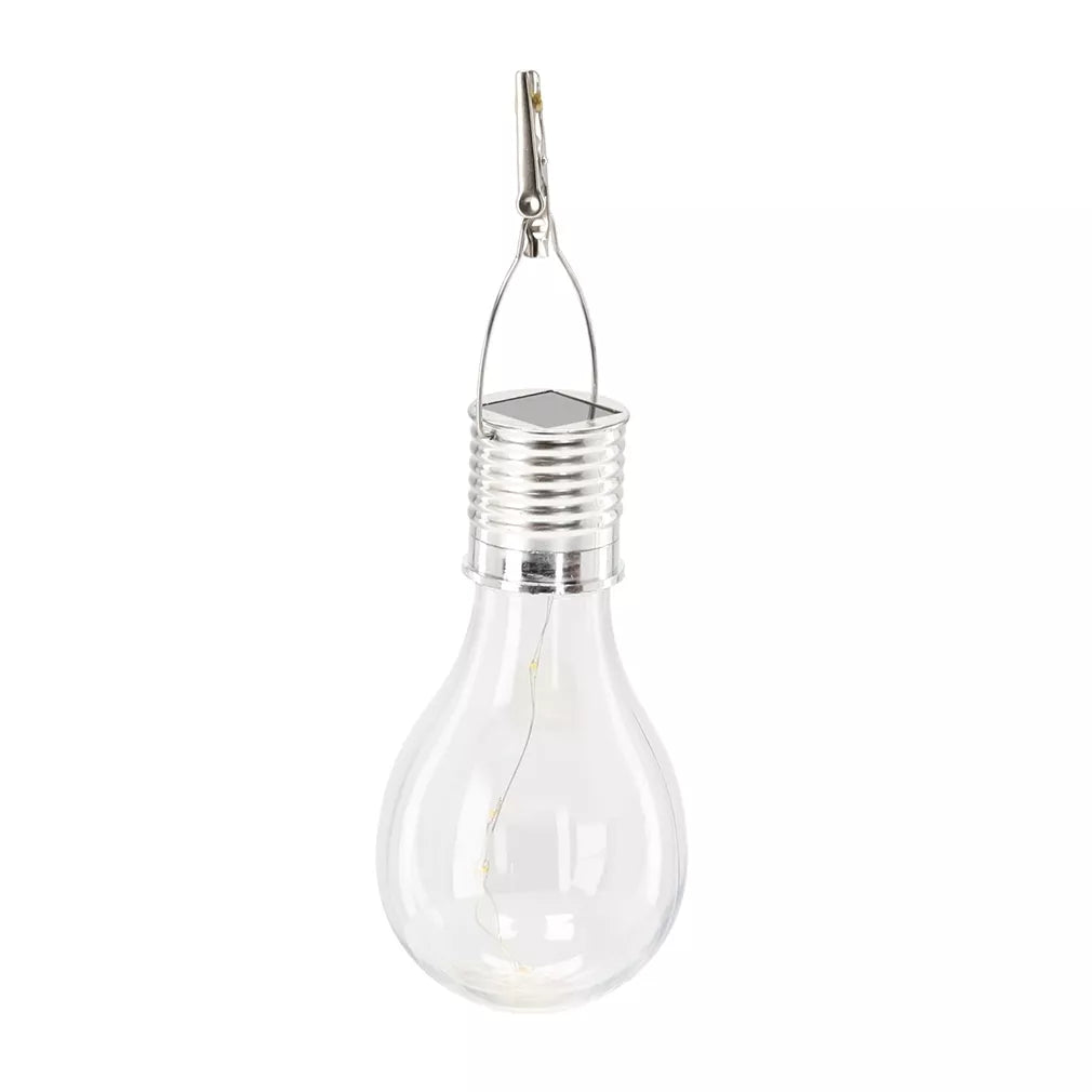 Saulės energija įkraunama sodo lempa „Lemputė“ 22 cm, su apšvietimo šviesa ir LED apšvietimu, skirta sodui ir lauko apšvietimui.
