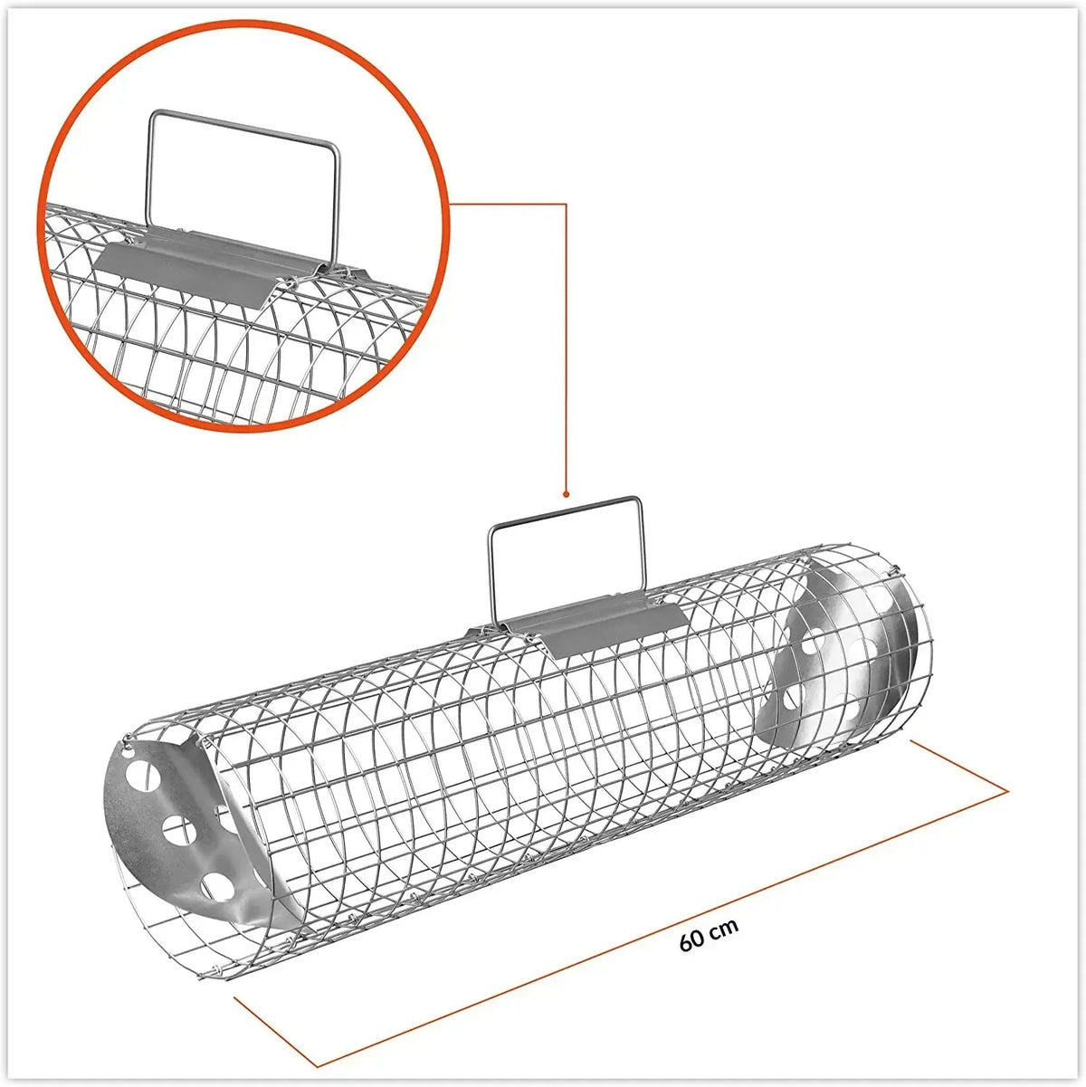Būris-slazds caunām notekcaurulēm – 60 cm