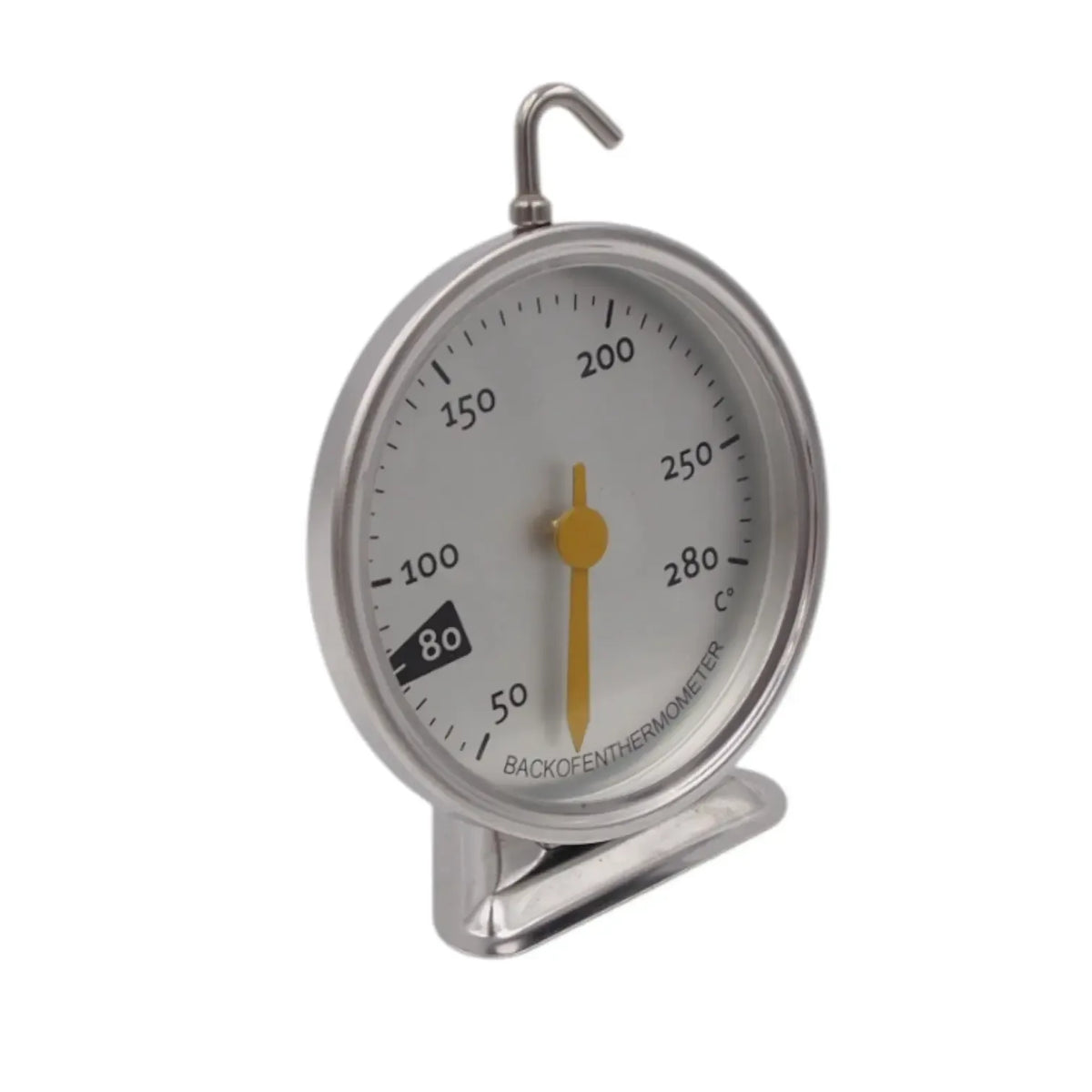 Inox orkaitės termometras Galaxy Home, 9 cm ilgio, matuoja temperatūrą, su metaliniu korpusu ir skale.