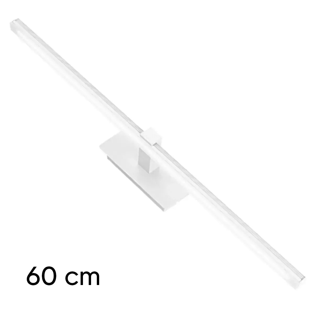 Baltas LED sieninis šviestuvas virš veidrodžio, 60 cm, modernus apšvietimas, šviesus ir stilingas interjero akcentas