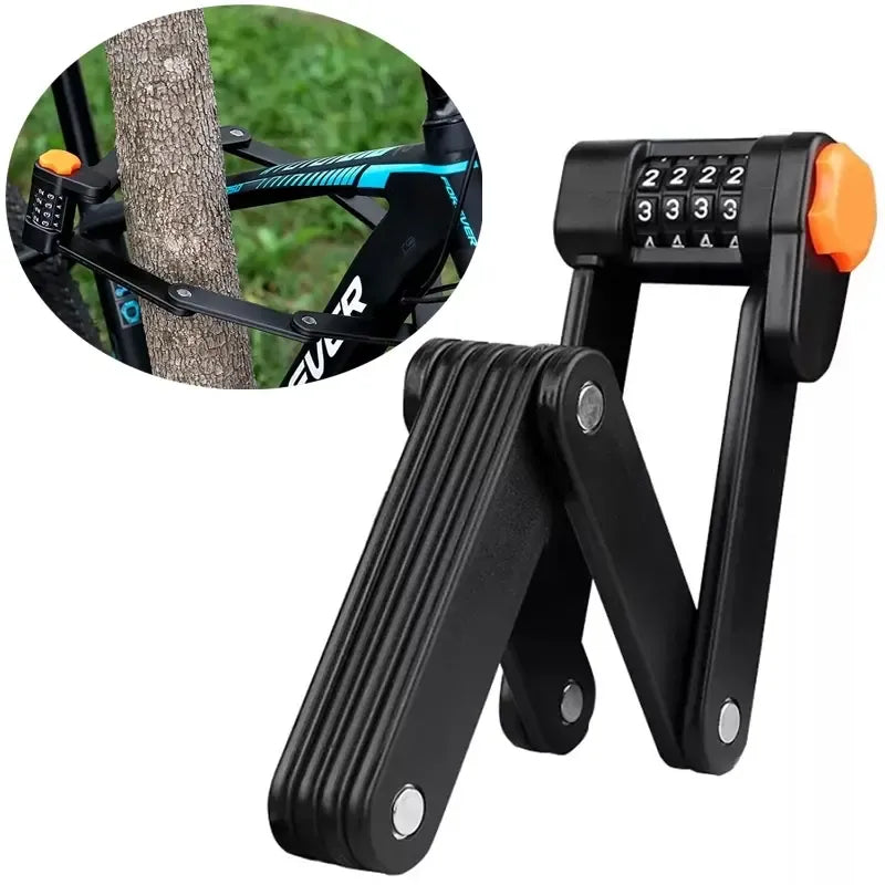 Sulankstomas dviračio užraktas, 83 cm, patikimas ir lankstus, apsaugo dviratį nuo vagystės.