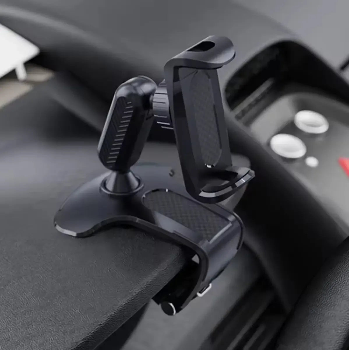 Universalus automobilinis telefono laikiklis, tvirtinamas prie prietaisų skydelio, patogus ir stabilus mobiliojo telefono laikymas.