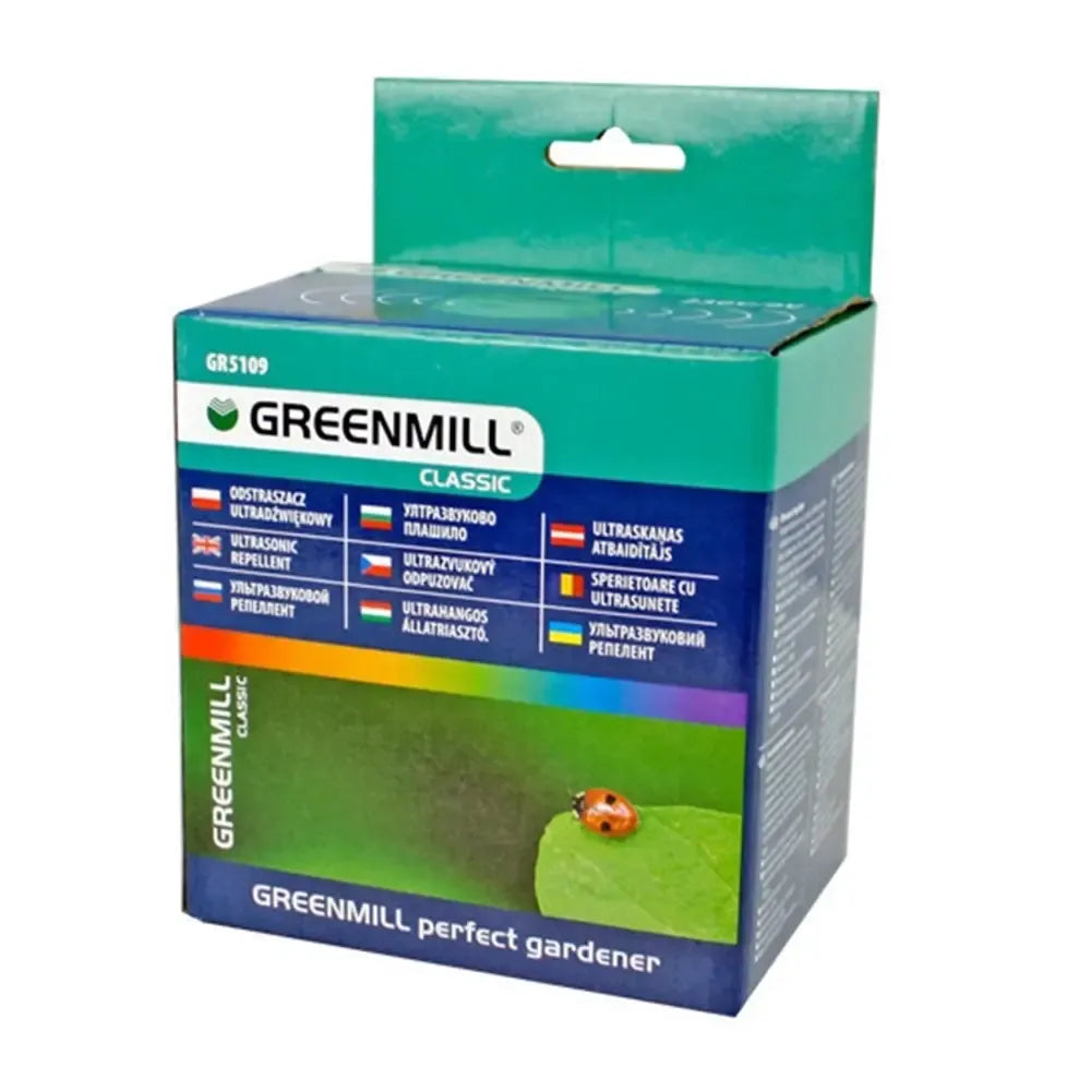 Ultragarsinė gyvūnų ir kenkėjų baidyklė Greenmill, veikianti ultragarso technologija, skirta apsaugoti namus nuo gyvūnų ir kenkėjų