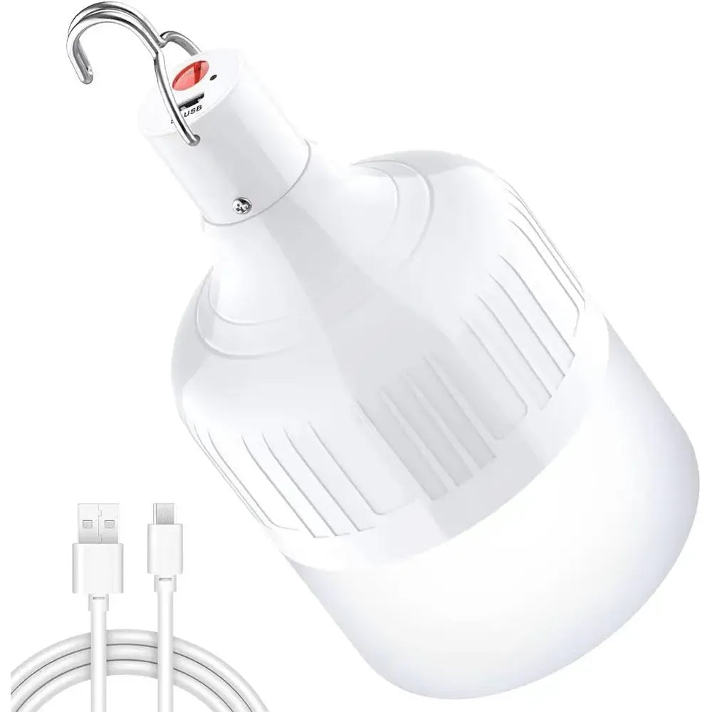 Universalus LED šviestuvas – nešiojama įkraunama lempa kempingui, su ryškiu apšvietimu ir patogiu dizainu.