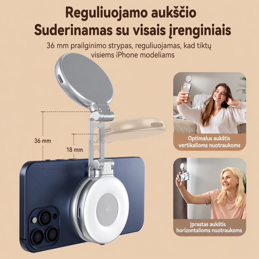TELESIN magnētiskais viedtālruņa apgaismojums – jūsu kadru kvalitātes noslēpums!
