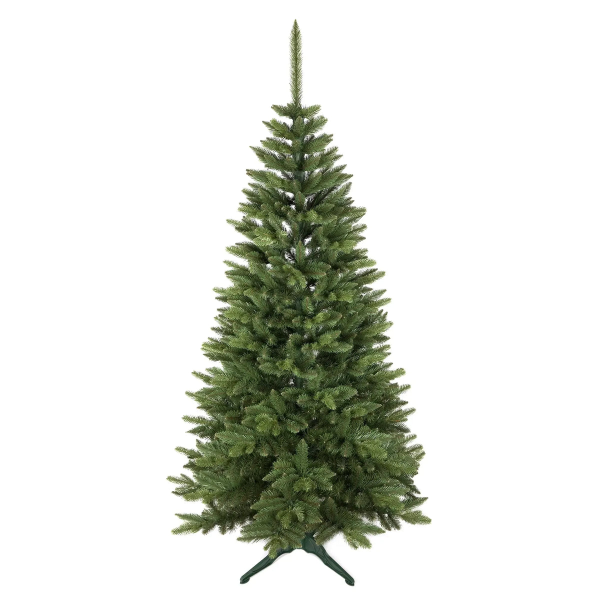Dirbtinė Kalėdų eglutė Bergamo Premium, 250 cm aukšta, su žaliais šakomis ir puošmenomis, puošni šventinė dekoracija namams