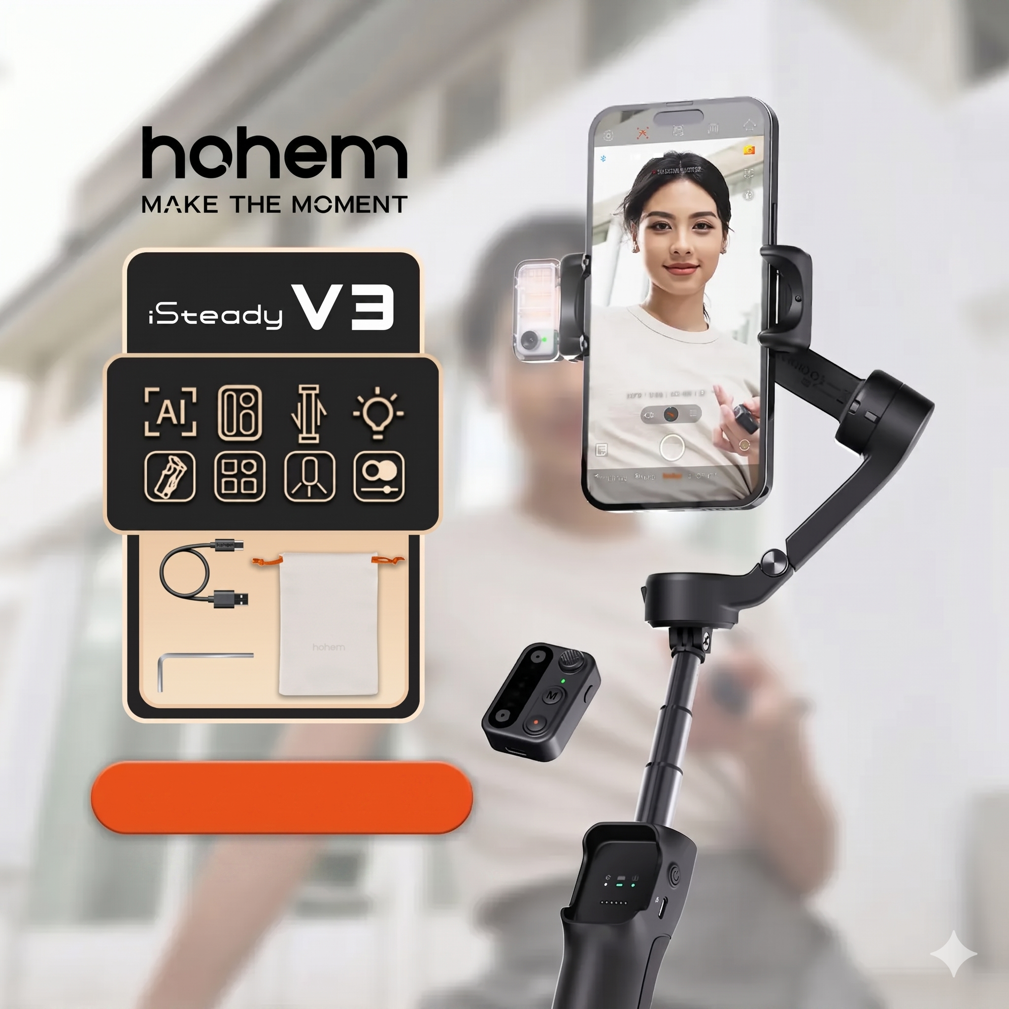 Hohem V3 viedtālruņa stabilizators — padariet savus kadrus profesionālus!