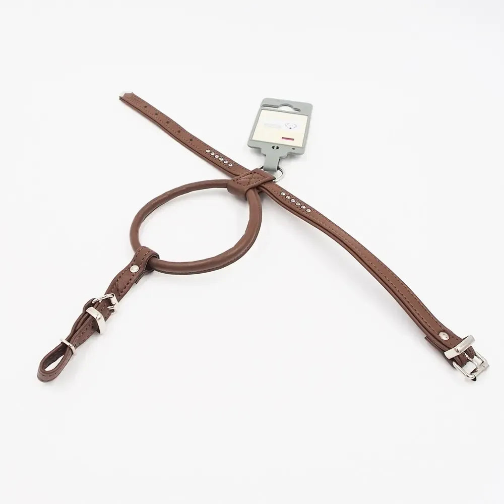 Odinių šunų petnešų Hunter 35/11 su Swarovski kristalais, elegantiška ir stilinga augintinio apranga, rankų darbo detalės.