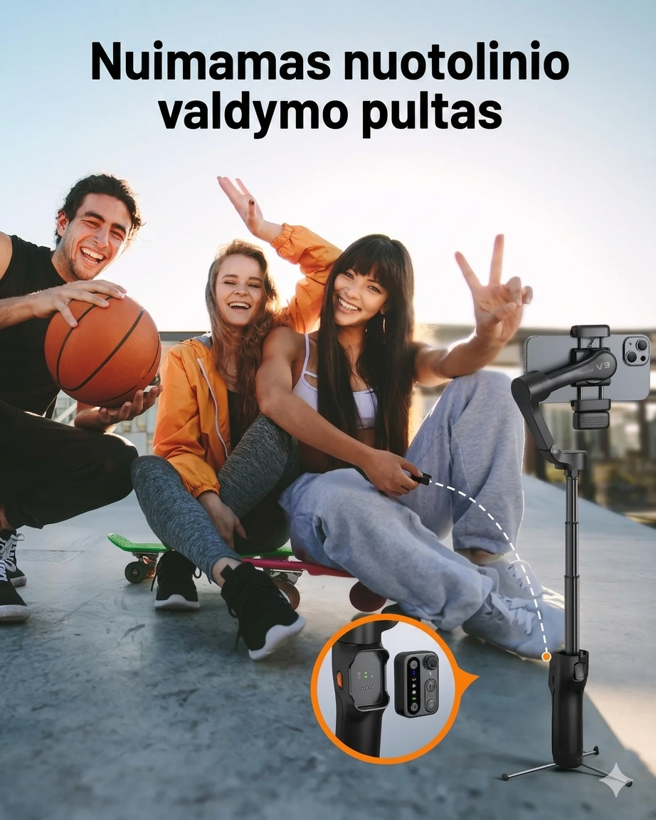 Hohem V3 viedtālruņa stabilizators — padariet savus kadrus profesionālus!
