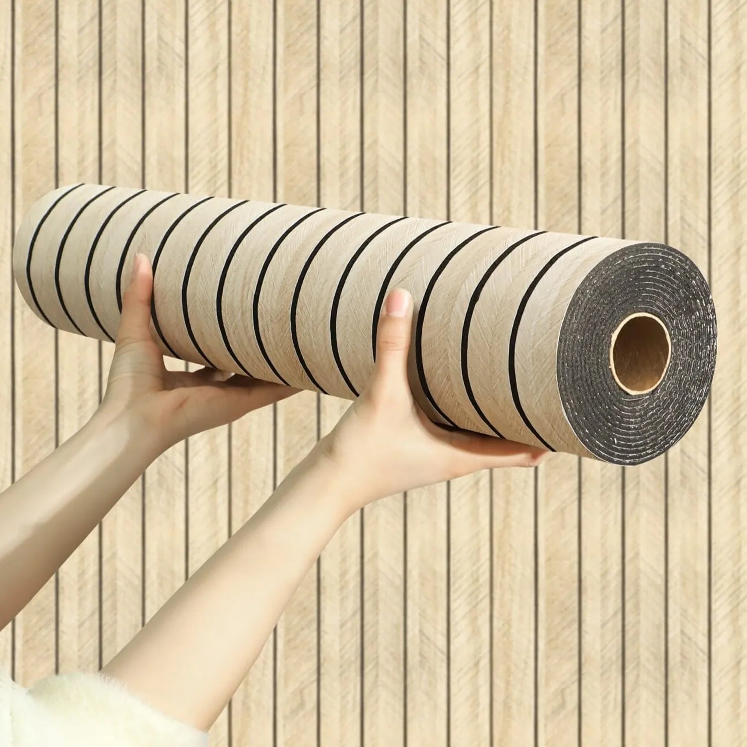 3D dekoratyvinė sienų panelė (lipni) – medžio imitacija 300 x 45 cm