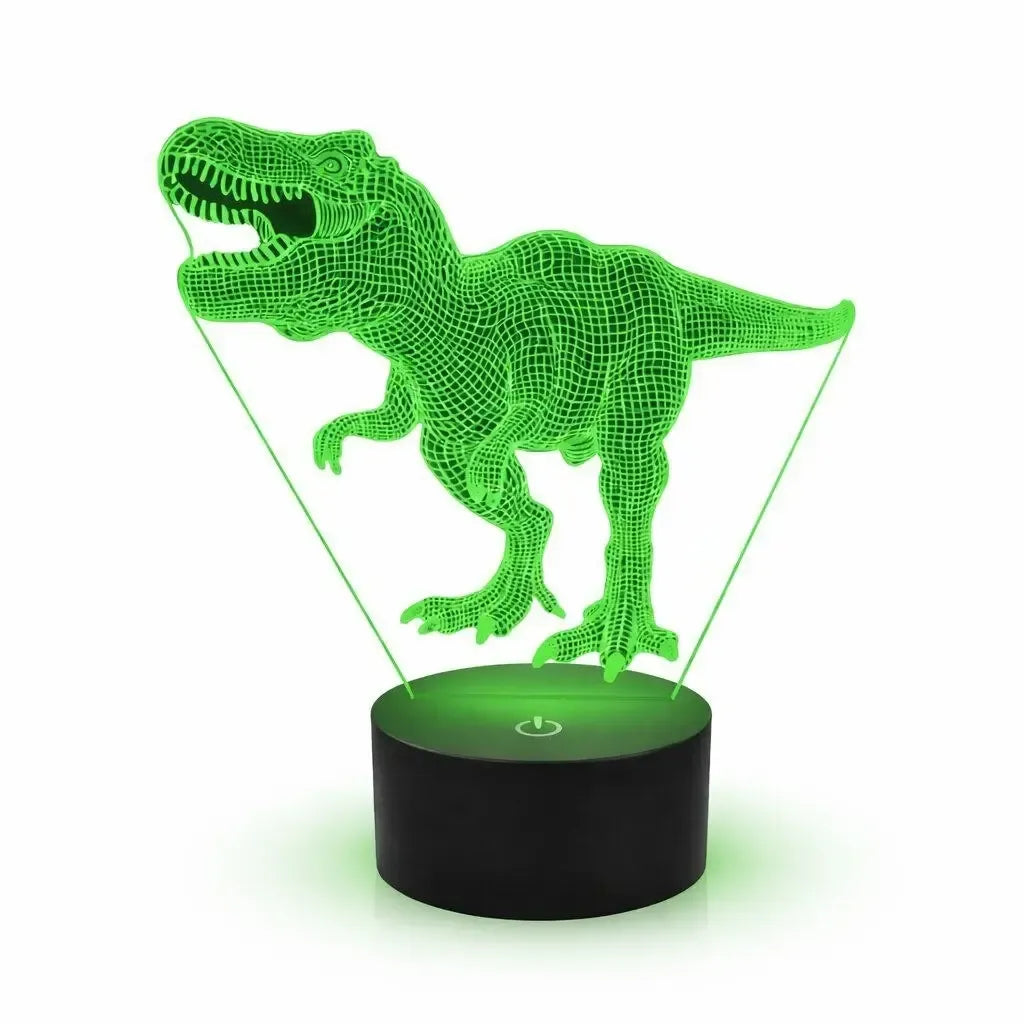 3D dinozauro formos naktinis šviestuvas su nuotolinio valdymo pulteliu, vaiko kambario apšvietimo dekoratyvas.