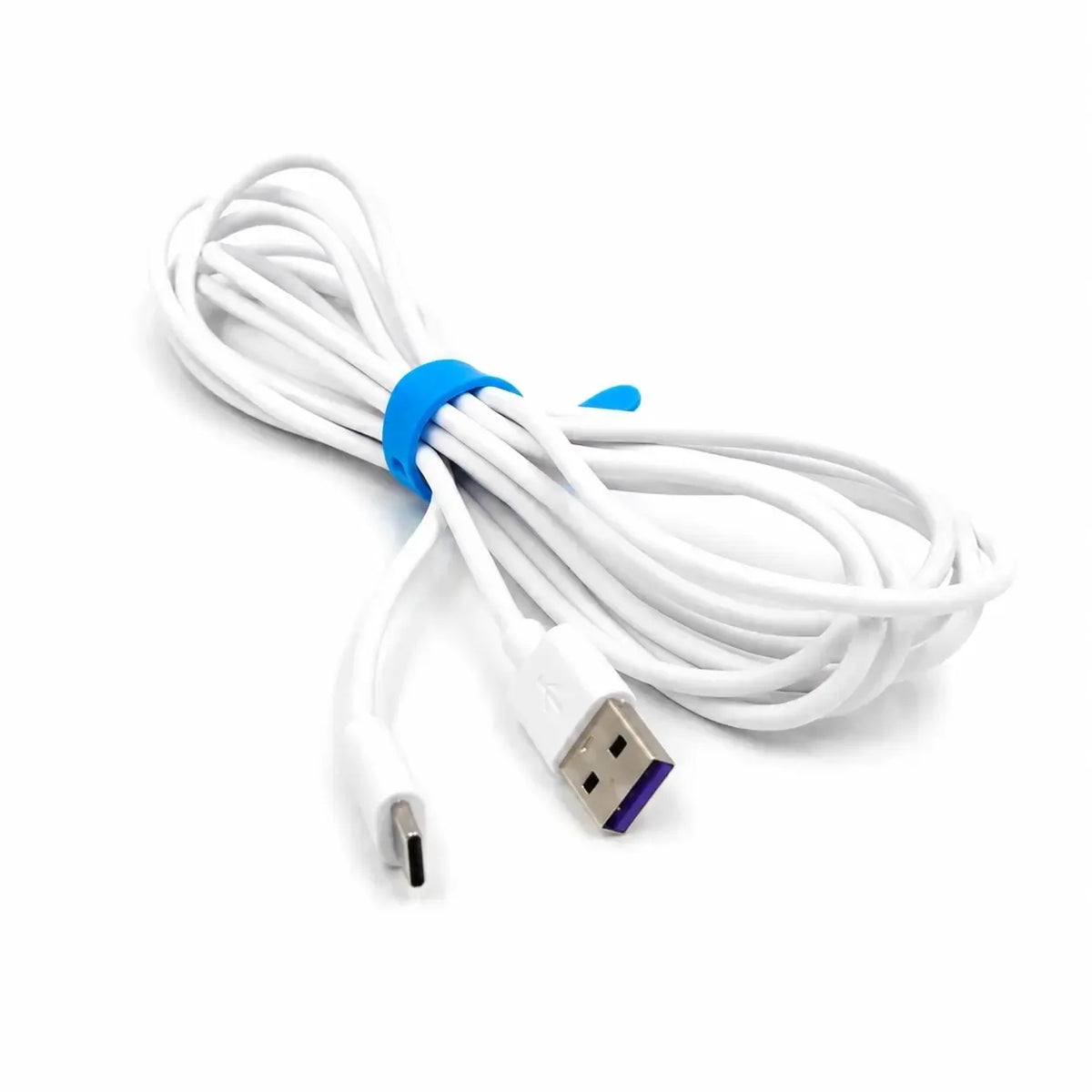 3 m USB–USB-C įkrovimo ir duomenų perdavimo laidas, juodos spalvos, ilgas ir lankstus, skirtas greitam įkrovimui ir duomenų perdavimui.