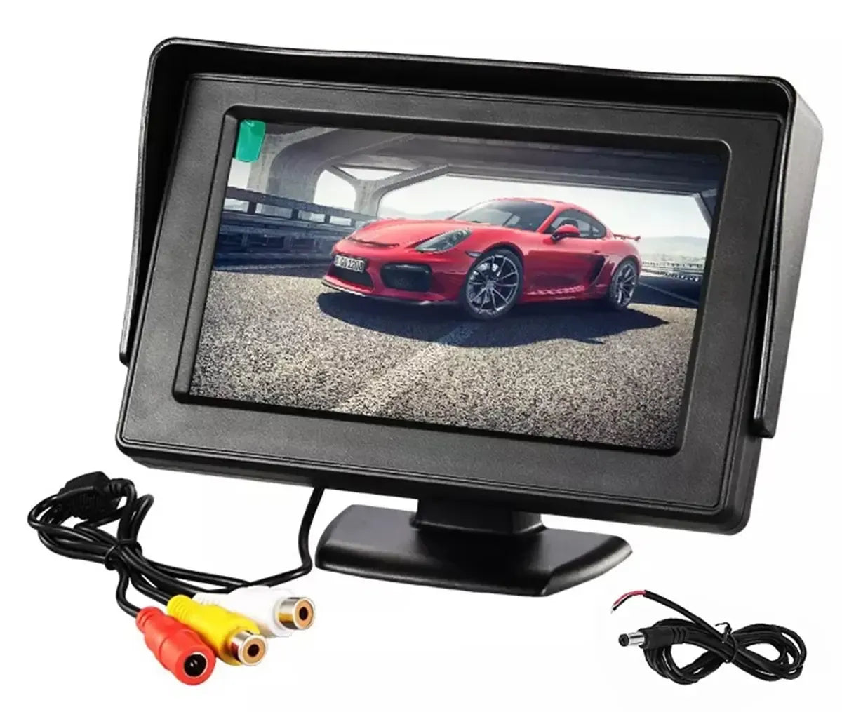 43 colių LCD ekranas automobilių parkavimo sistemai, aiškus vaizdas ir modernus dizainas.