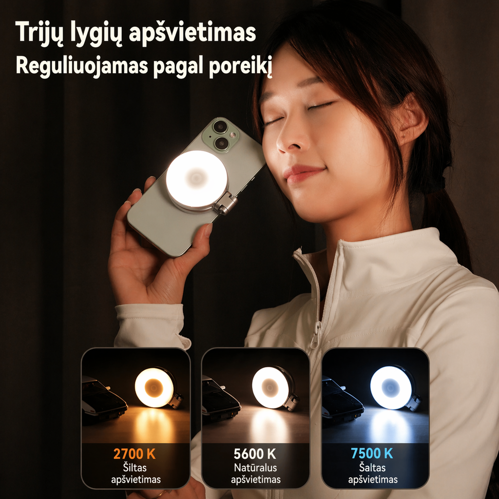 TELESIN magnētiskais viedtālruņa apgaismojums – jūsu kadru kvalitātes noslēpums!