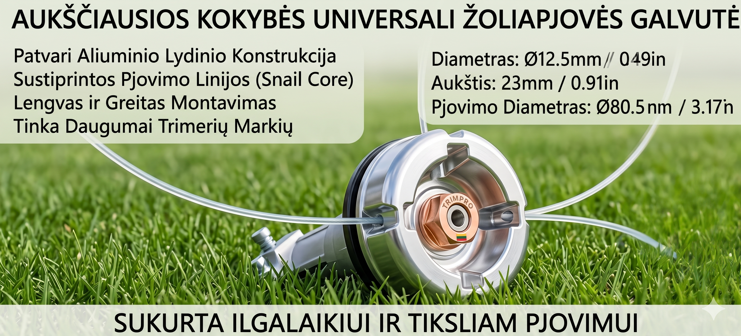 Trimmera galva zāles pļaušanai