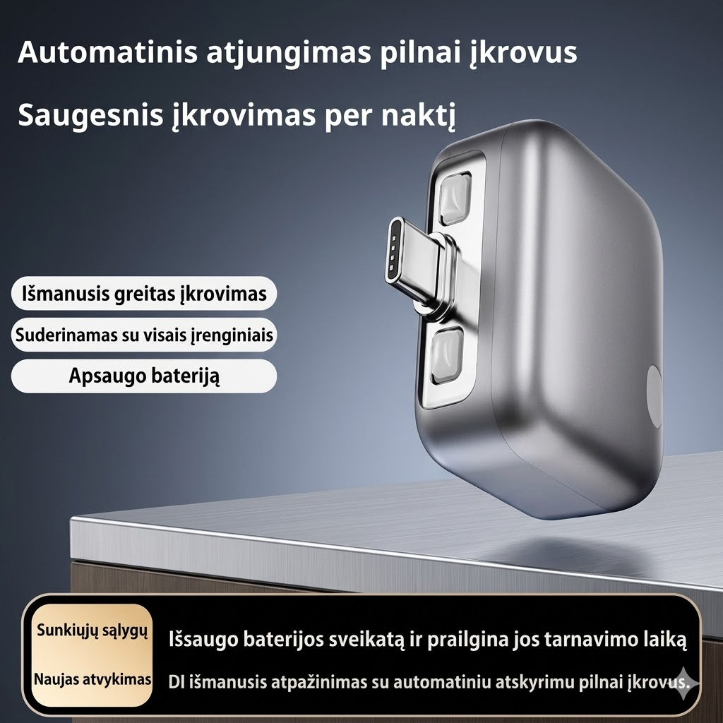 Viedais lādētājs pārtrauc uzlādi, kad tiek sasniegts 100%