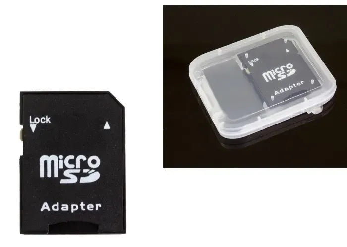 MicroSD į SD kortelių adapteris, skirtas naudoti microSD kortelėms SD lizduose, plonas ir patogus naudoti.