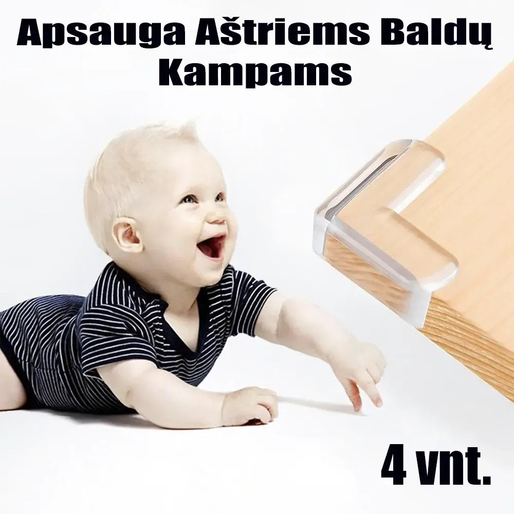 Silikoninės apsaugos aštrių baldų kampų rinkinys, 4 vnt., minkštos ir saugios apsaugos nuo smūgių ir įbrėžimų.