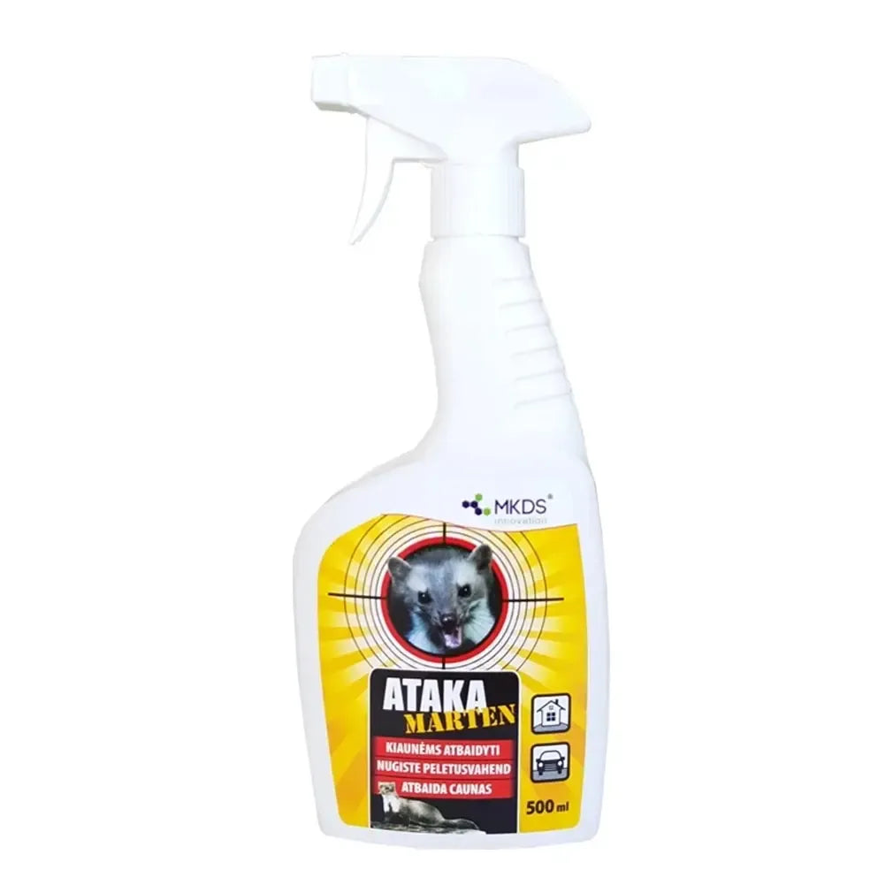 Ataka Marten repelentas nuo kiaunių, 500 ml, skystis butelyje, skirtas apsaugoti nuo kiaunių ir kitų graužikų.