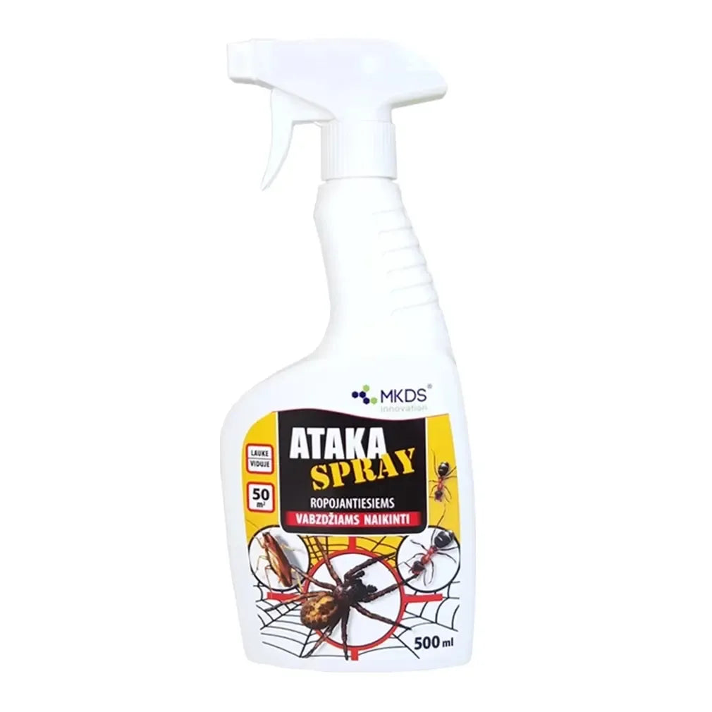 Insekticidas spray ATAKA SPRAY 500 ml vabzdžių naikintojui, ropojantiems vabzdžiams, patogus naudoti ir veiksmingas.