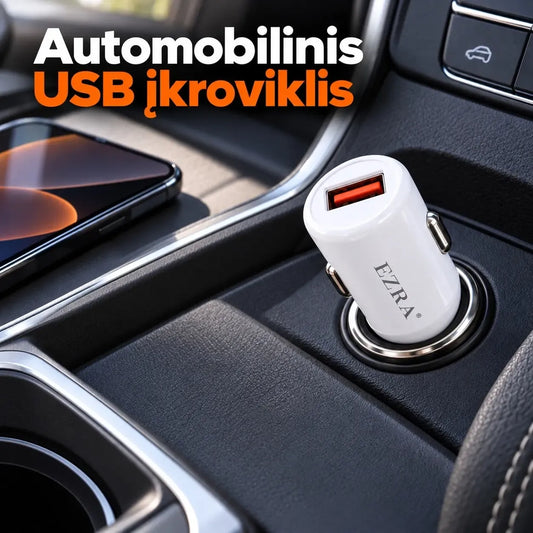 Automobilinis greitojo įkrovimo adapteris EZRA CR72, 18 W, praktiškas ir kompaktiškas įkrovimo priedas automobiliui.