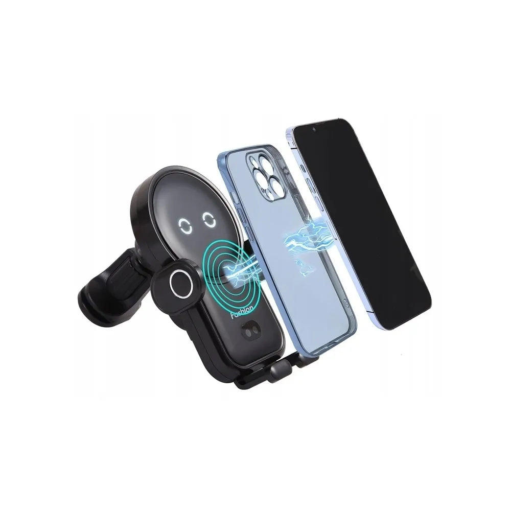 Automobilinis telefono laikiklis su belaidžiu įkrovimu (IQ / Qi)