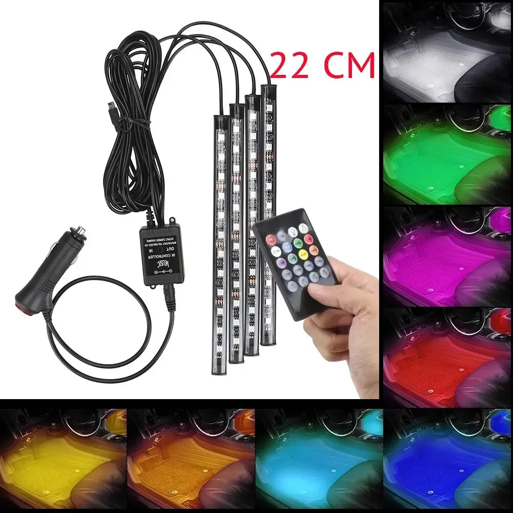 Automobiļa LED RGB lentes 22 cm