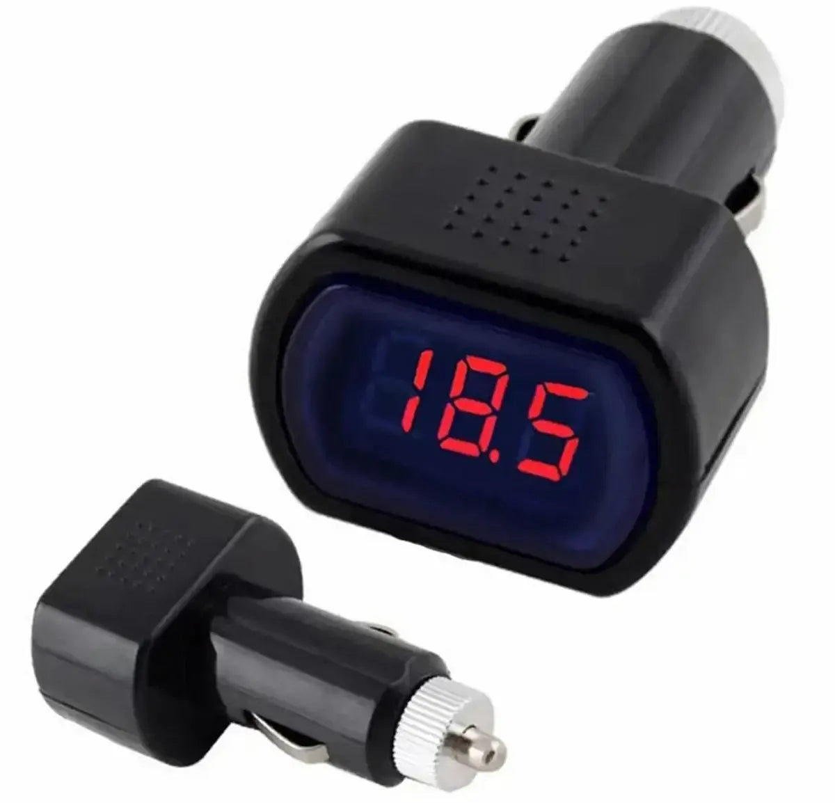 Automobilio voltmetras 12–24V su LCD ekranu, matuoja automobilio įtampą, tinka automobilių techninei priežiūrai.
