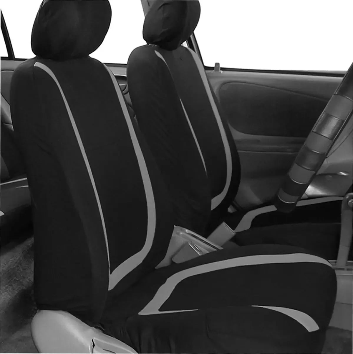 Universalūs automobilių sėdynių užvalkalai, minkšti ir patvarūs, tinka įvairių dydžių automobilių sėdynėms.