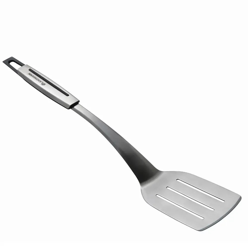 Ilga 46 cm Landmann kepsninės mentelė, pagaminta iš metalinio ilgio ir patvaraus dizaino, skirta kepimui ir apverčiant maistą.