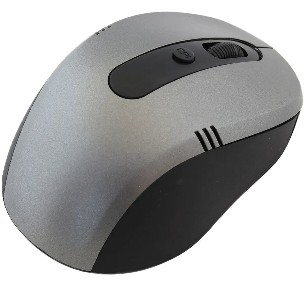 Belaidė optinė pelė su USB imtuvu baltame fone