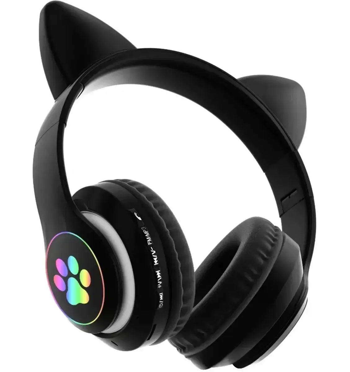 Belaidės vaikų ausinės su LED katės ausytėmis, Bluetooth 5.0, patvarios ir spalvingos vaikų audio įrangos nuotrauka