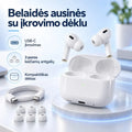 Belaidės Bluetooth ausinės TR2474 su juodu dizainu, reguliuojamu laido ir patogiais ausų įdėklais, tinkamos kasdieniam naudojimui