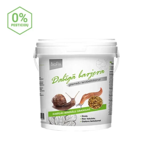 Natūralus BIOFIX mechaninis barjeras nuo sraigių ir šliužų, 1,5 kg, apsaugo augalus nuo jų žalojimo.