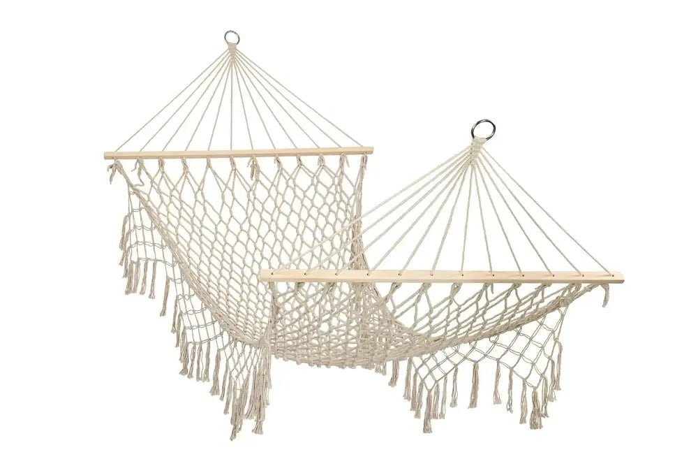 Boho stila dārza šūpuļtīkls