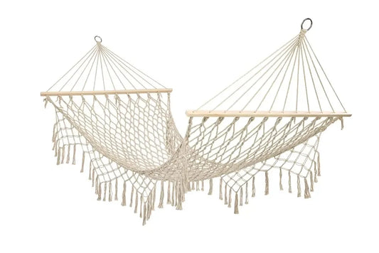 Boho stila dārza šūpuļtīkls