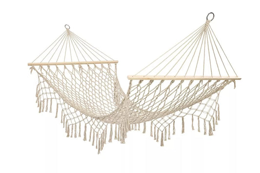 Boho stila dārza šūpuļtīkls