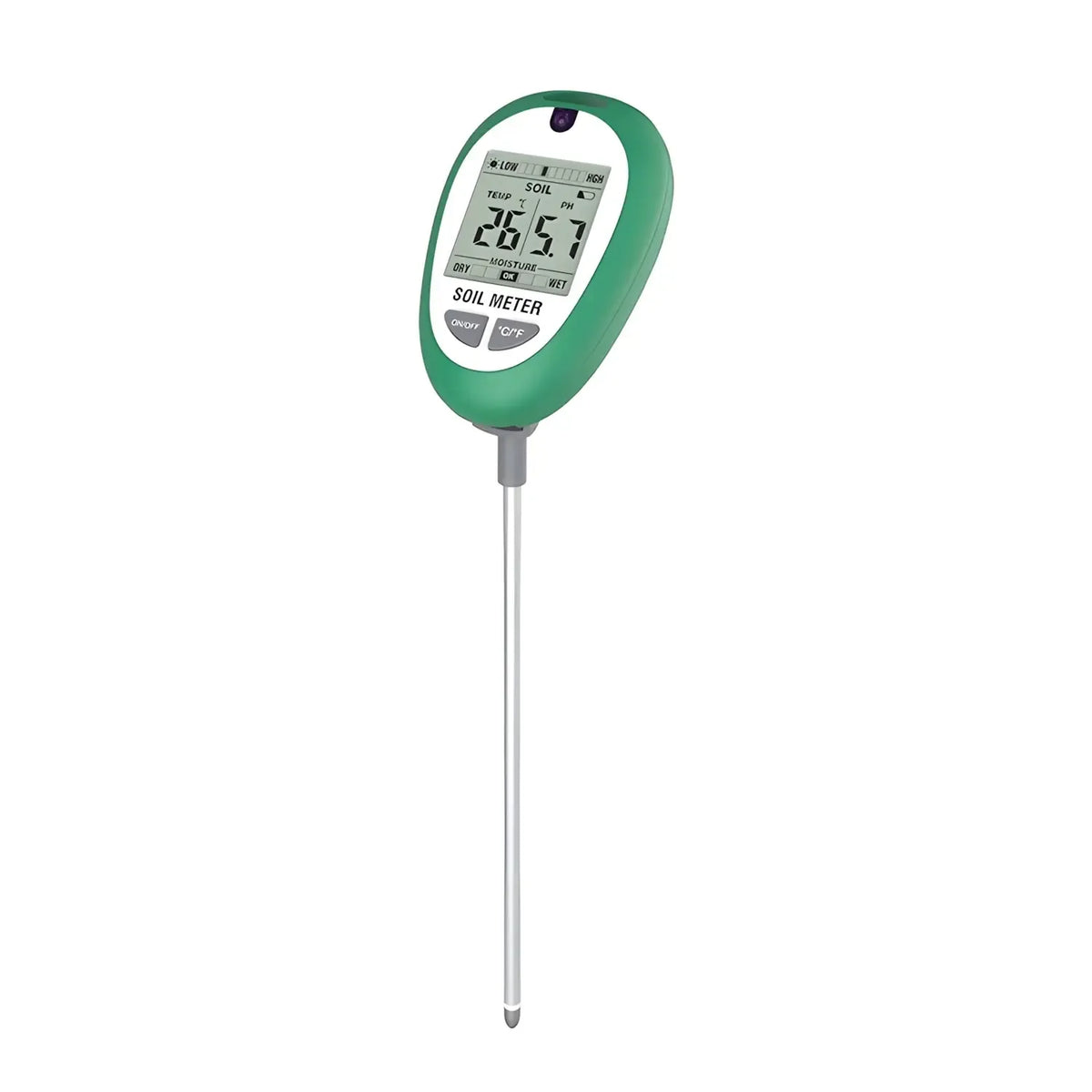 Dirvožemio drėgmės, temperatūros ir pH matuoklis su LCD ekranu sodui ir augalams