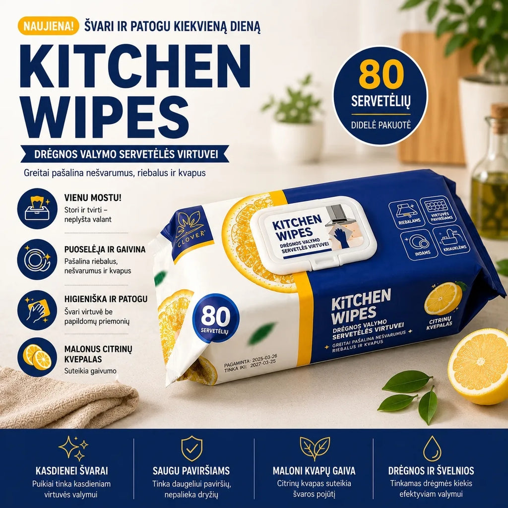 Drėgnos servetėlės "Kitchen wipes"